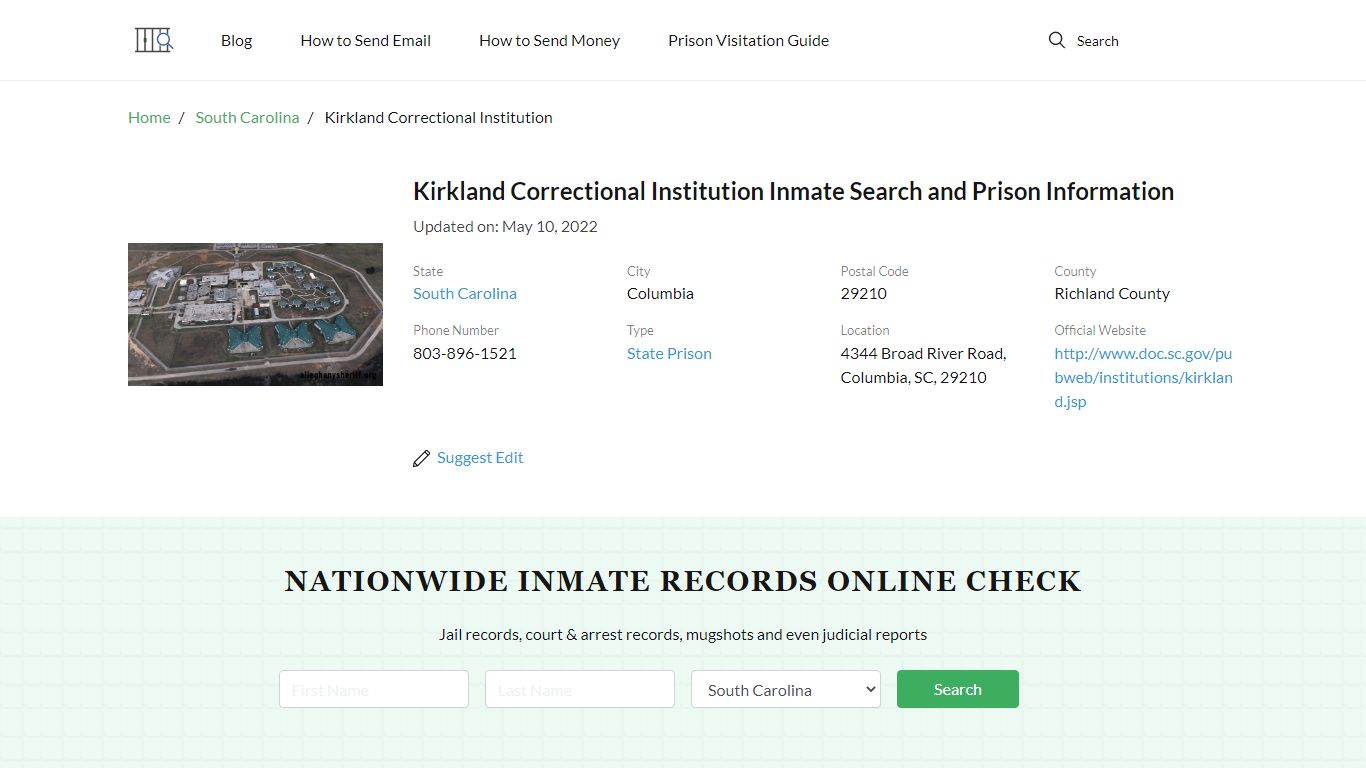 Kirkland Correctional Institution Inmate Search ...