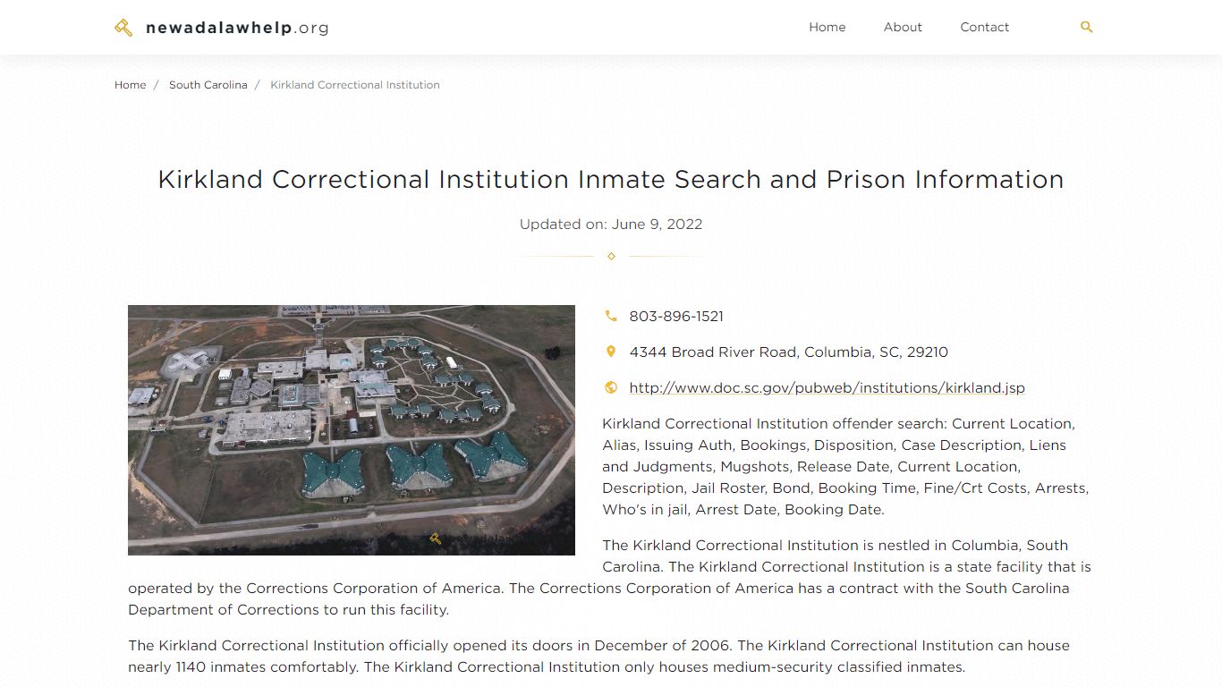 Kirkland Correctional Institution Inmate Search ...